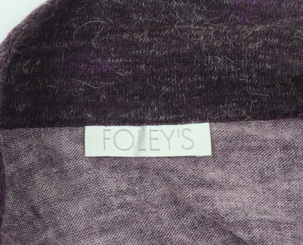 Foley's Women's Purple Floral Wool Blend Collared Cardigan Size 8