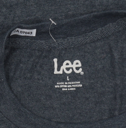 Lee Men's Blue Crew Neck Logo Short Sleeve T-Shirt Size L
