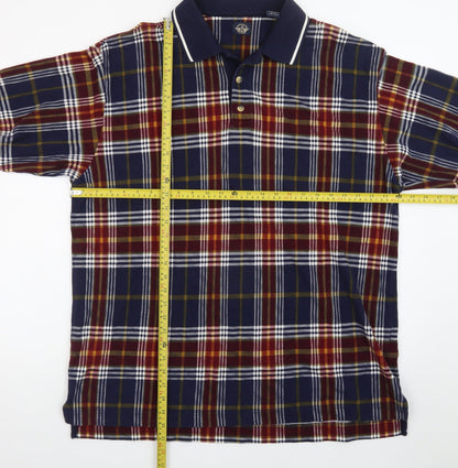 Dockers Men's Multicoloured Check Cotton Short Sleeve Polo XL