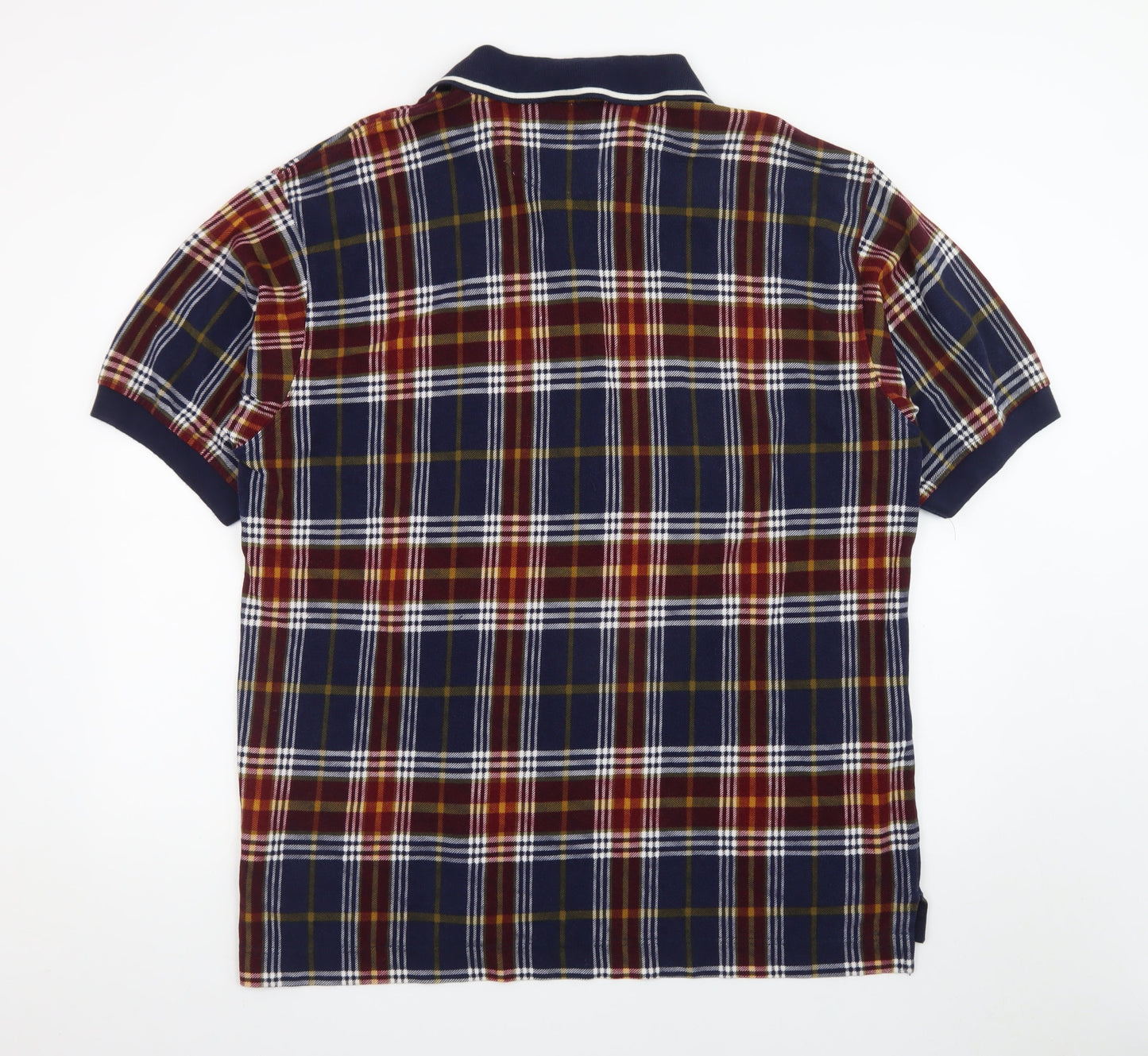 Dockers Men's Multicoloured Check Cotton Short Sleeve Polo XL