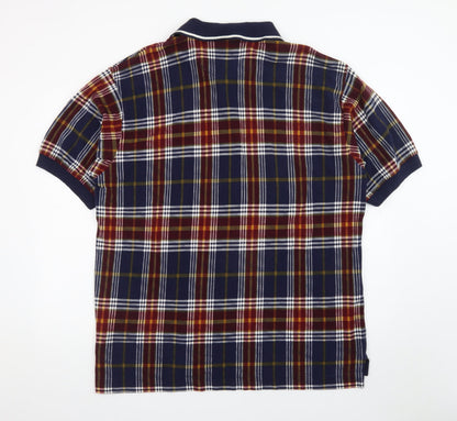 Dockers Men's Multicoloured Check Cotton Short Sleeve Polo XL