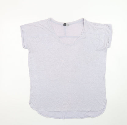KENAR Womens Grey Basic Scoop Neck Short Sleeve T-Shirt Size M