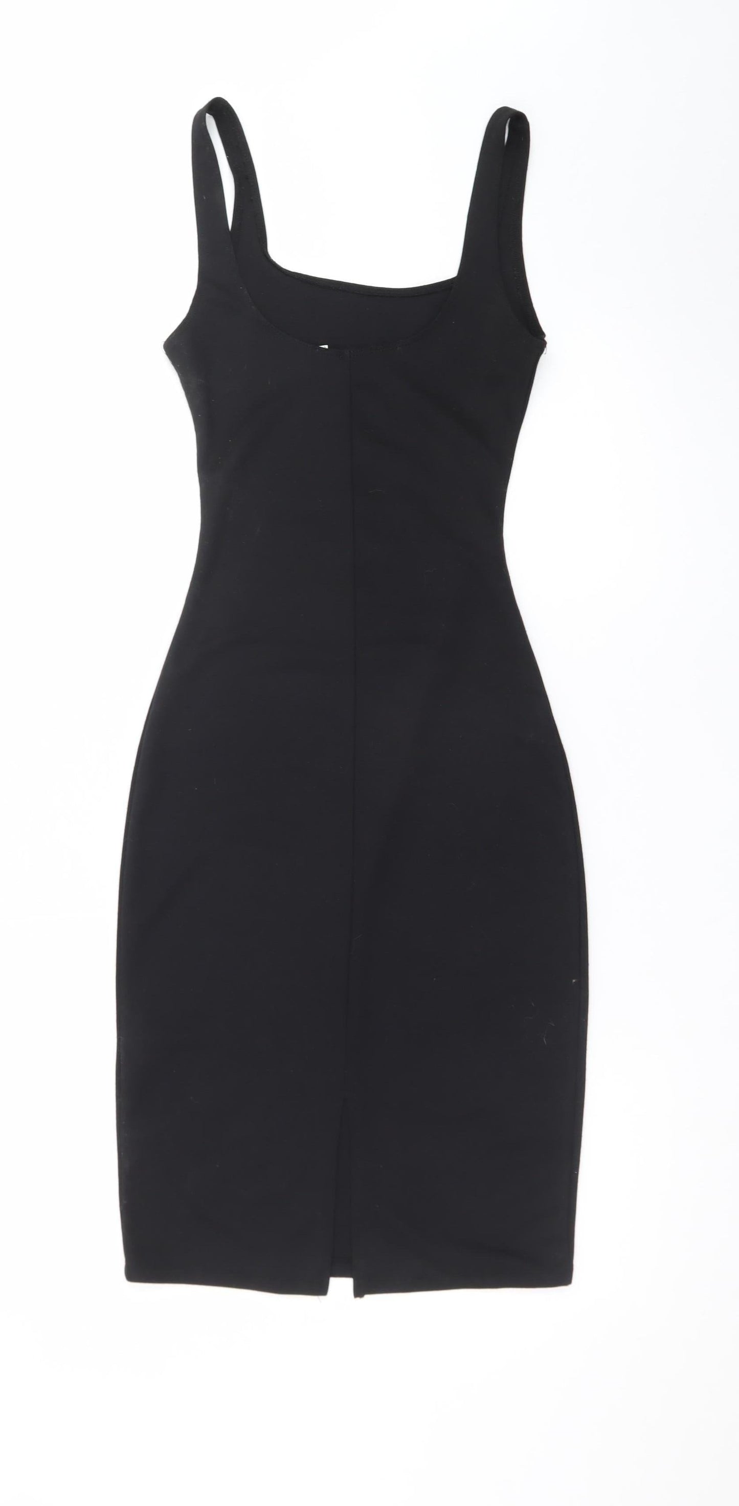 Pull&Bear Women's Black XS Sleeveless Bodycon Jersey Dress