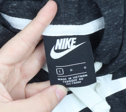 Nike Men's Black Pullover Hoodie L Graphic Print Sportswear
