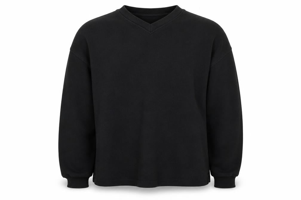 NorthCrest Men's Black XL Cotton V-Neck Pullover Jumper
