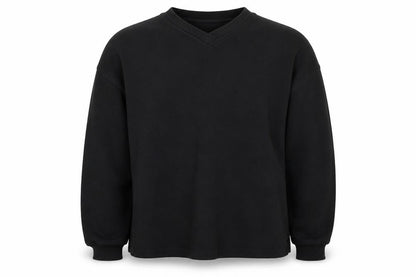 NorthCrest Men's Black XL Cotton V-Neck Pullover Jumper