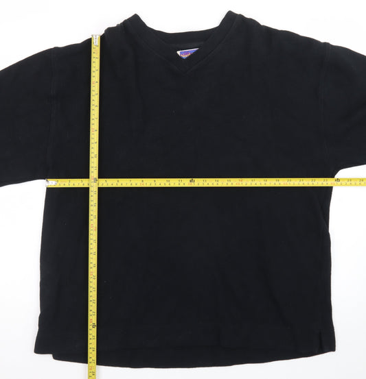 NorthCrest Men's Black XL Cotton V-Neck Pullover Jumper