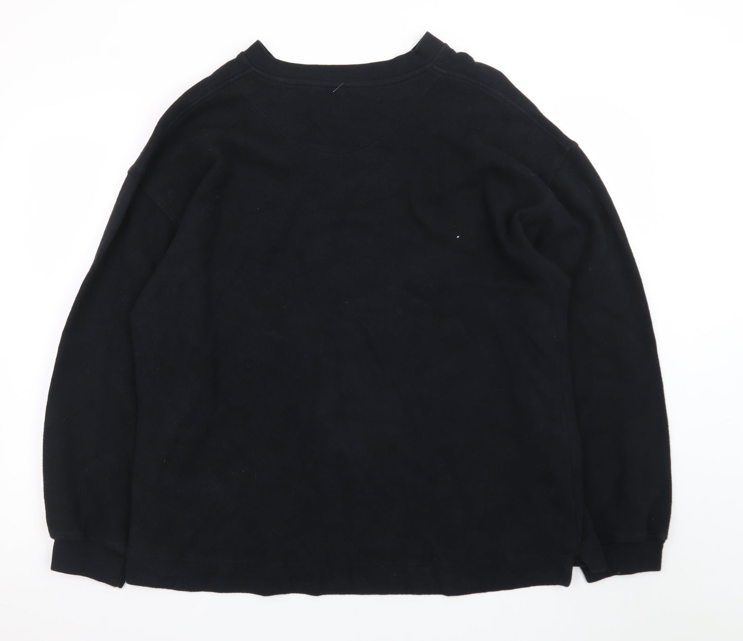 NorthCrest Men's Black XL Cotton V-Neck Pullover Jumper