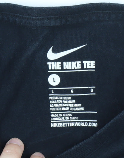 Nike Men's Black Air Graphic Regular Fit Cotton T-Shirt Size L