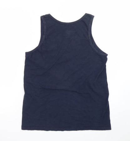 Quiksilver Men's Navy Sleeveless Regular Fit Cotton Tank Top M