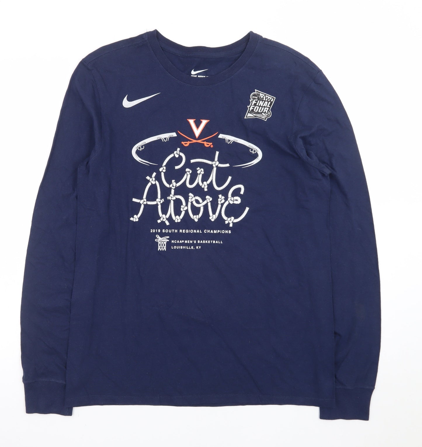 Nike Men's Blue Long Sleeve Athletic Graphic T-Shirt M