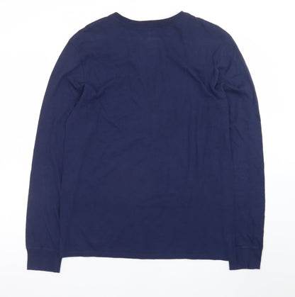 Nike Men's Blue Long Sleeve Athletic Graphic T-Shirt M