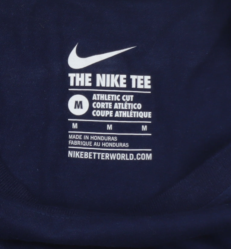Nike Men's Blue Long Sleeve Athletic Graphic T-Shirt M