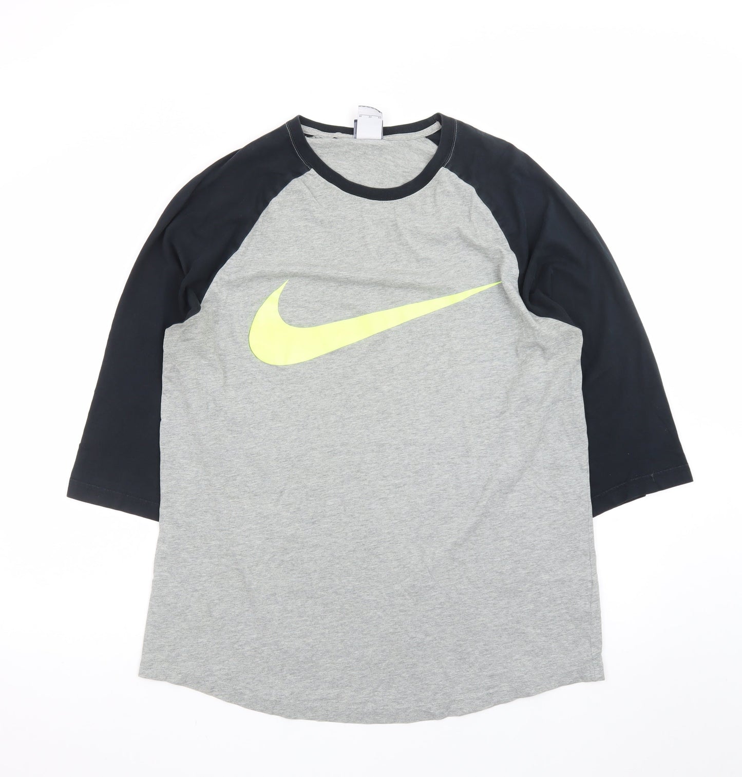 Nike Men's Grey XL 3/4 Sleeve Crew Neck Sports T-Shirt