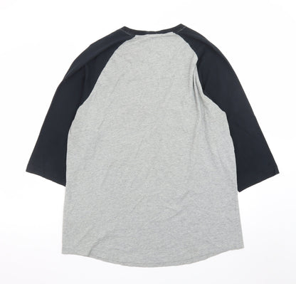 Nike Men's Grey XL 3/4 Sleeve Crew Neck Sports T-Shirt