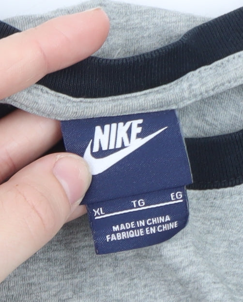 Nike Men's Grey XL 3/4 Sleeve Crew Neck Sports T-Shirt