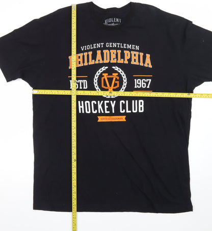 Violent Gentlemen Men's Black 2XL Hockey Club Graphic T-Shirt