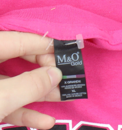 M&O Gold Women's Pink Cancun MX Print Cotton T-Shirt XL
