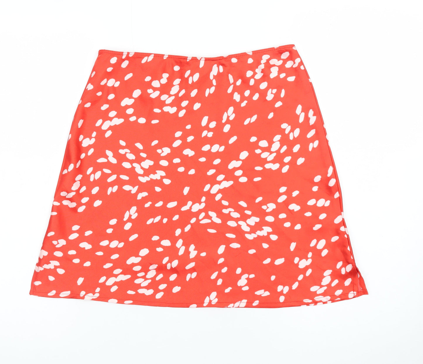Topshop Women Red White A-Line Knee Length Skirt Size 10