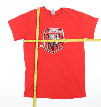 Gildan Men's Red North Ridgeville Soccer T-Shirt Small Sports Style