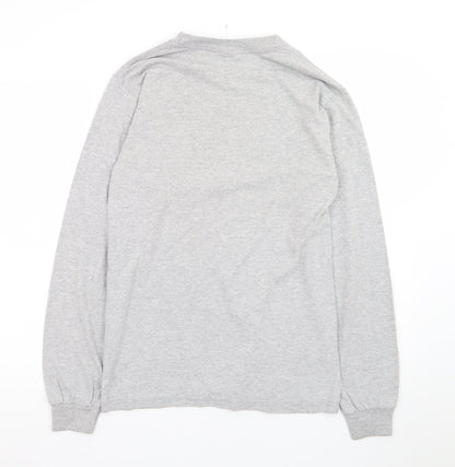 Anvil Men's Grey Long Sleeve Montgomery Soccer T-Shirt Small