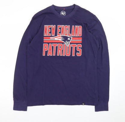 47 Brand Men's Blue New England Patriots Long Sleeve T-Shirt M