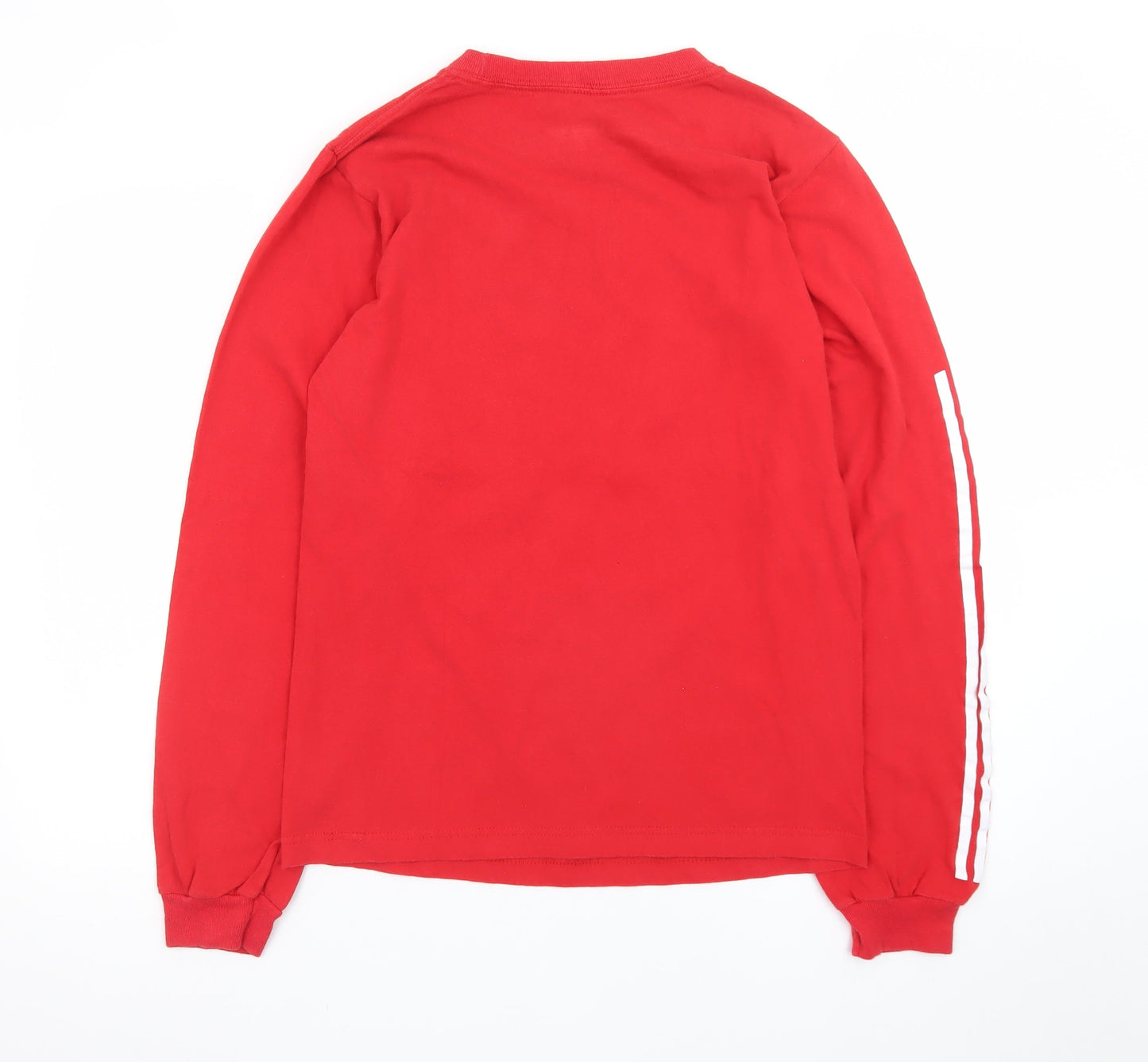 Adidas Men’s Red Long Sleeve Graphic Sports T-Shirt Size S
