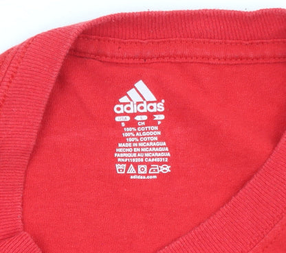 Adidas Men’s Red Long Sleeve Graphic Sports T-Shirt Size S
