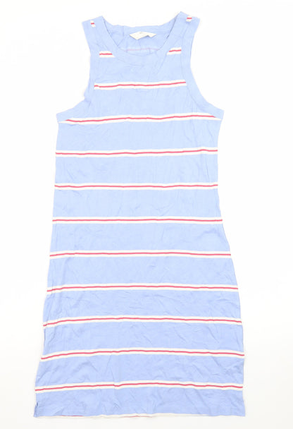 Marks and Spencer Women’s Blue Striped Tank Dress Size S Jersey Summer