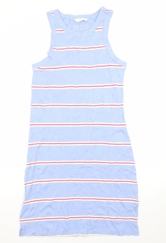 Marks and Spencer Women’s Blue Striped Tank Dress Size S Jersey Summer