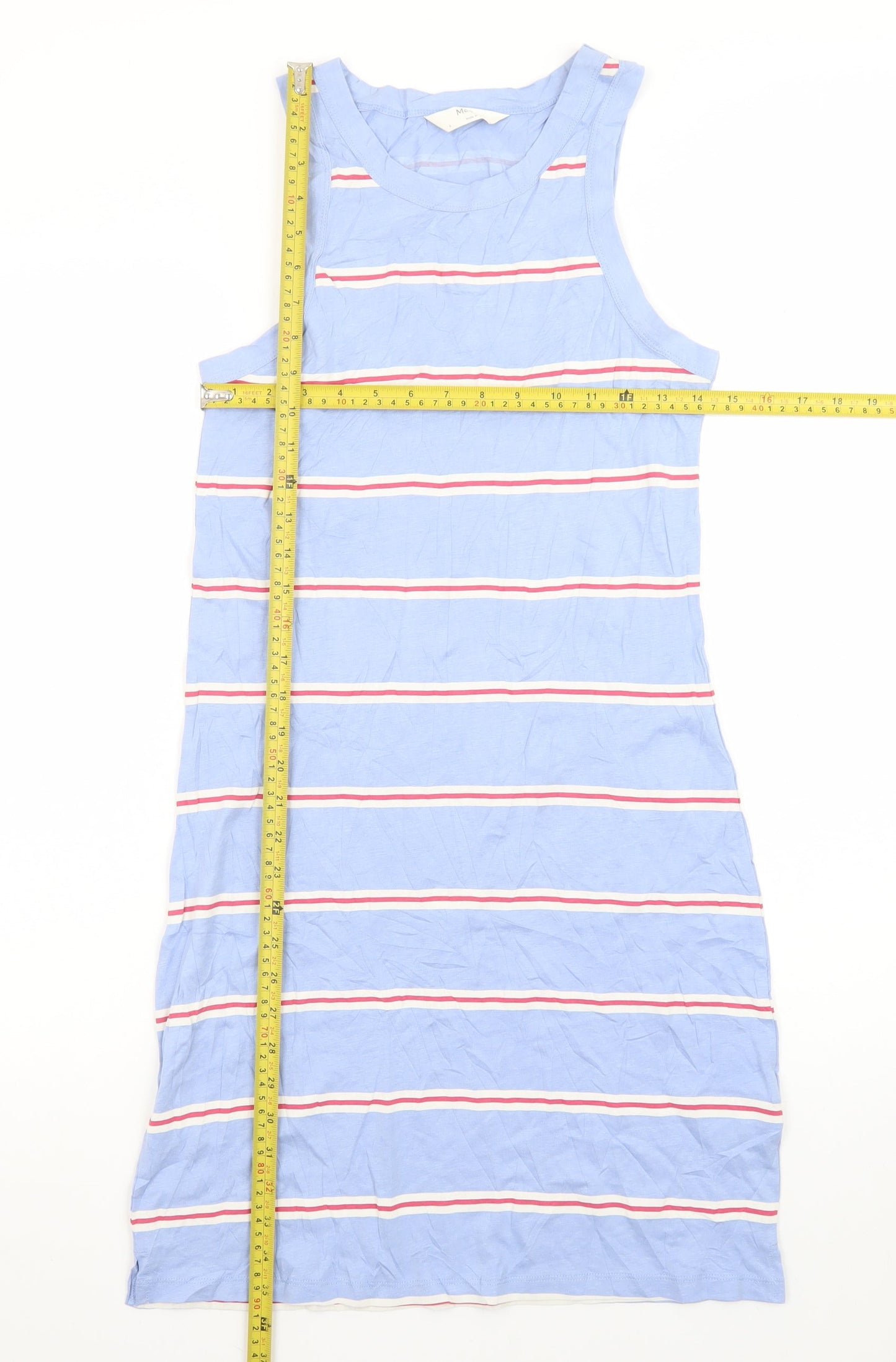 Marks and Spencer Women’s Blue Striped Tank Dress Size S Jersey Summer