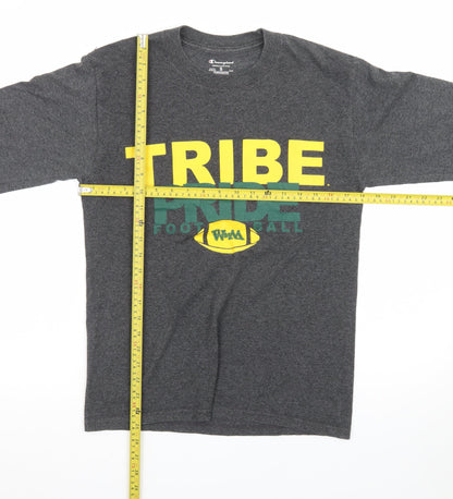 Champion Men’s Grey Long Sleeve Crew Neck Football Graphic T-Shirt Size S