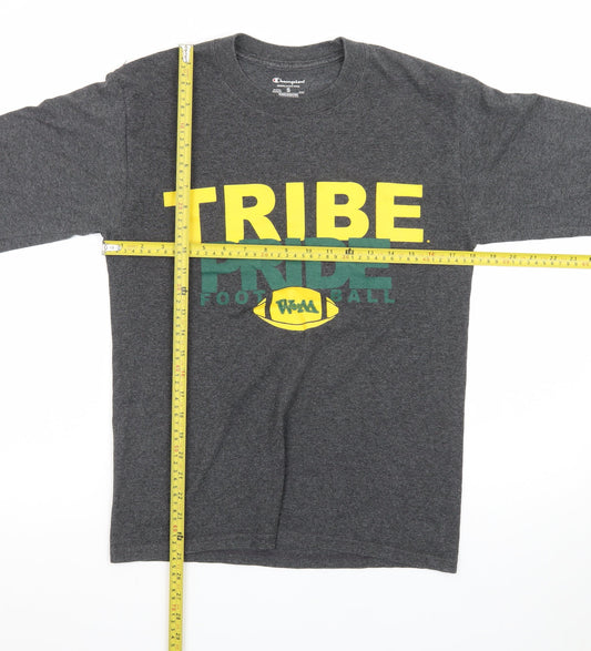 Champion Men’s Grey Long Sleeve Crew Neck Football Graphic T-Shirt Size S