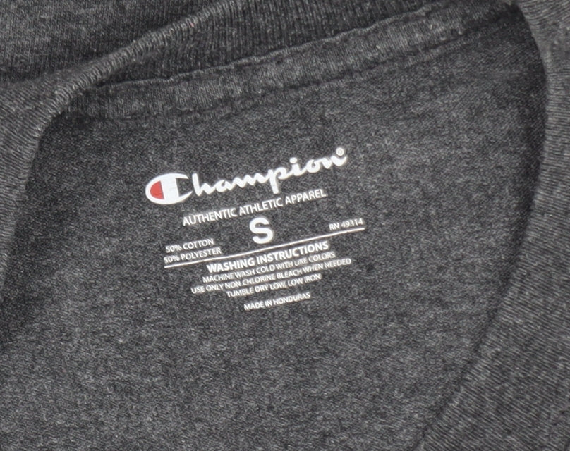 Champion Men’s Grey Long Sleeve Crew Neck Football Graphic T-Shirt Size S