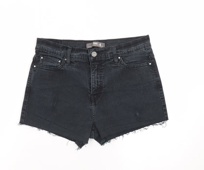 Levi's Women's Black Denim Cut-Off Shorts M Slim Fit Stretch