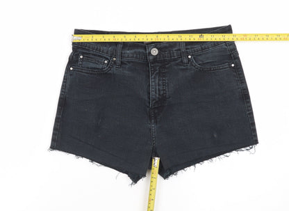 Levi's Women's Black Denim Cut-Off Shorts M Slim Fit Stretch