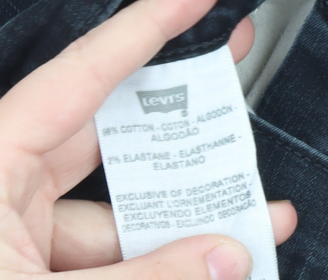 Levi's Women's Black Denim Cut-Off Shorts M Slim Fit Stretch