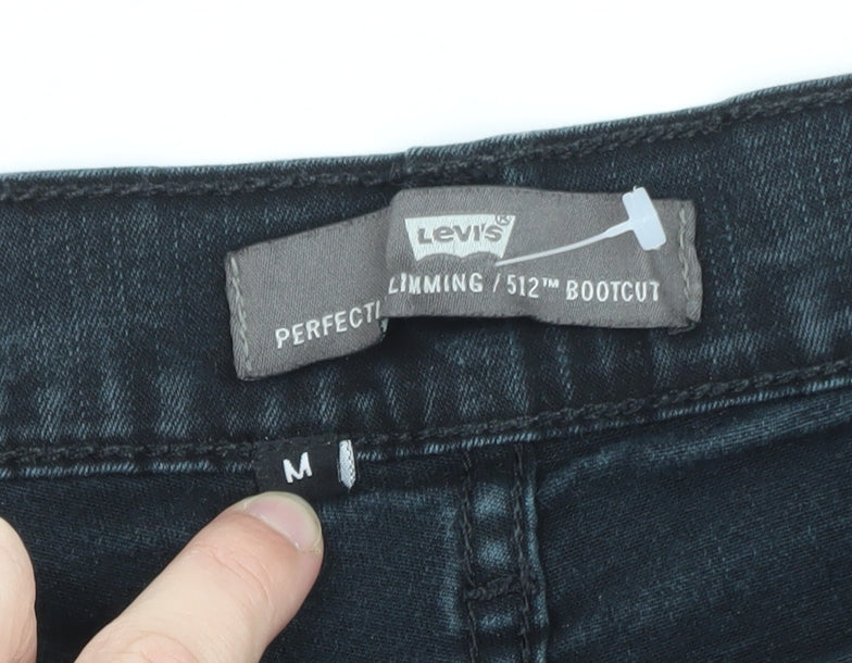 Levi's Women's Black Denim Cut-Off Shorts M Slim Fit Stretch