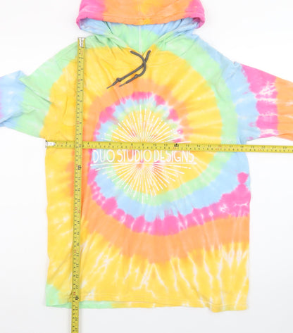 Dyenomite Men’s Multicoloured Tie-Dye Pullover Hoodie Size S