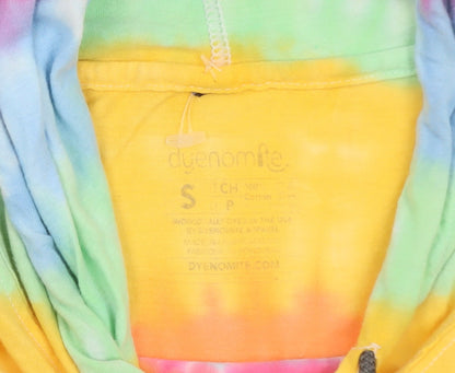 Dyenomite Men’s Multicoloured Tie-Dye Pullover Hoodie Size S