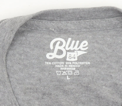 Blue 84 Men's Grey U.S. Army Long Sleeve Graphic T-Shirt Size L