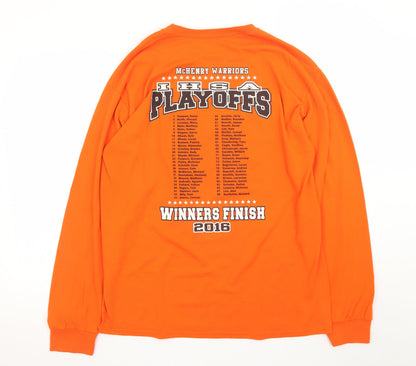Gildan Men’s Orange Long Sleeve McHenry Playoffs Graphic T-Shirt L