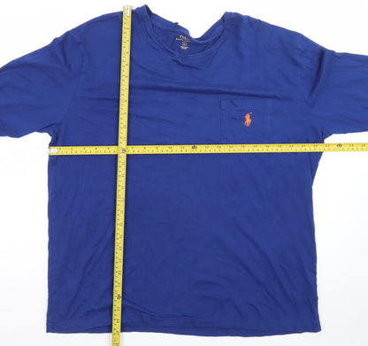 Polo Ralph Lauren Men's Blue Long Sleeve Crew Neck Cotton T-Shirt Size L