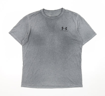 Under Armour Men's Grey Short Sleeve Crew Neck T-Shirt Size M