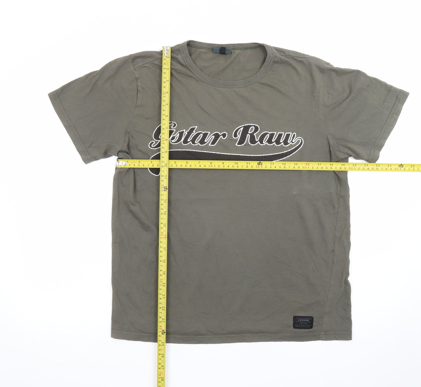 G-Star Men Green Graphic Print Crew Neck Short Sleeve T-Shirt L