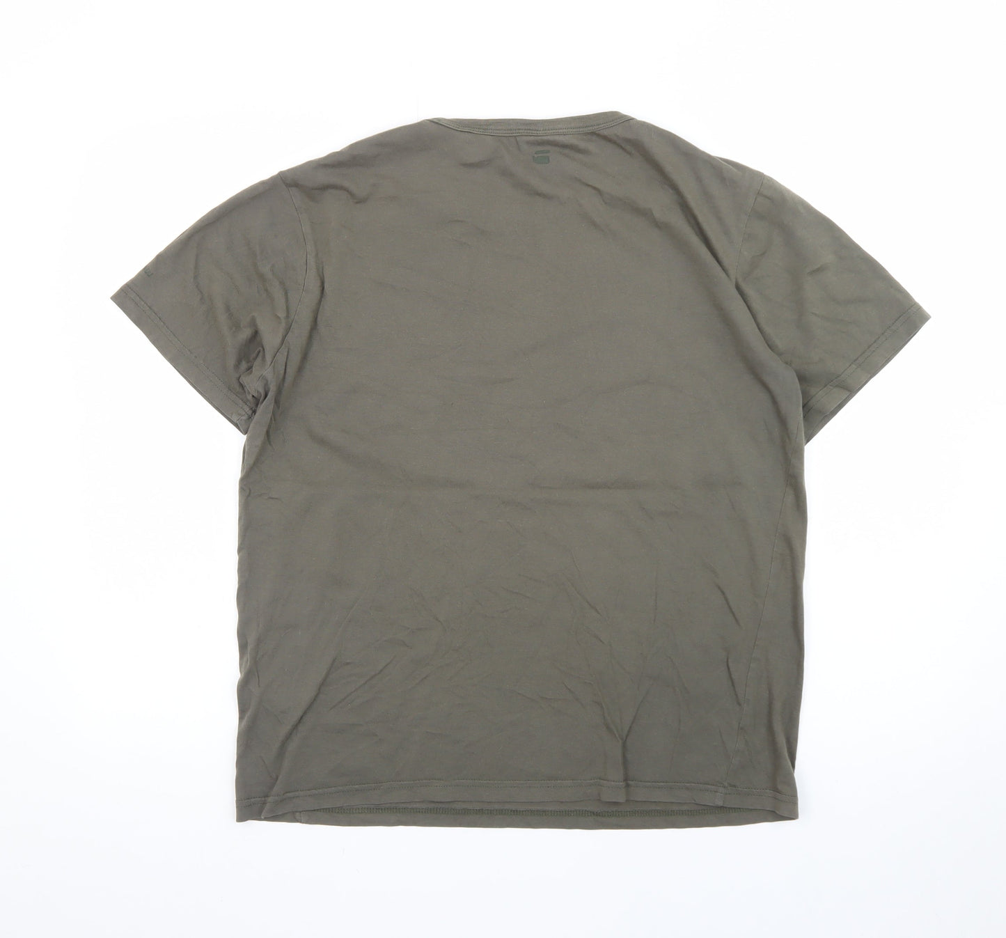 G-Star Men Green Graphic Print Crew Neck Short Sleeve T-Shirt L