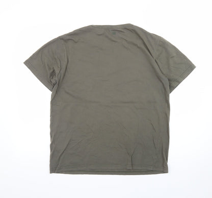 G-Star Men Green Graphic Print Crew Neck Short Sleeve T-Shirt L