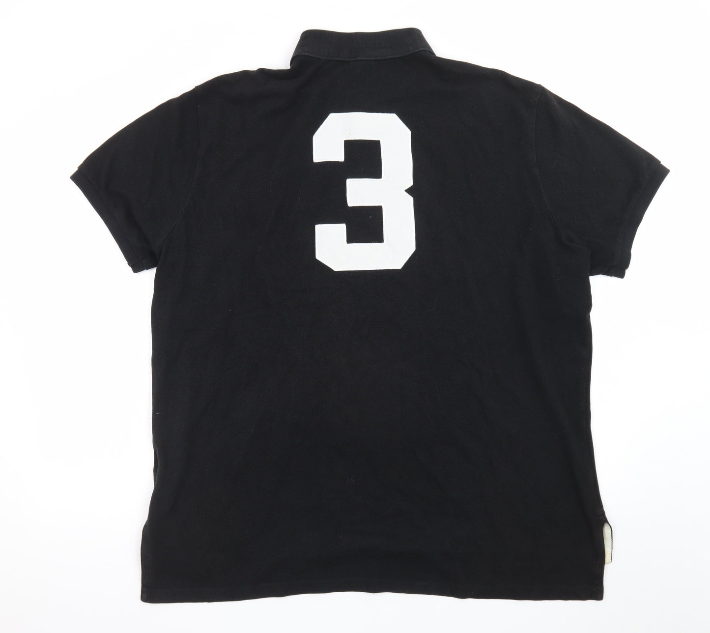 Ralph Lauren Men's Black XL Custom Fit Polo Shirt LXVII Design