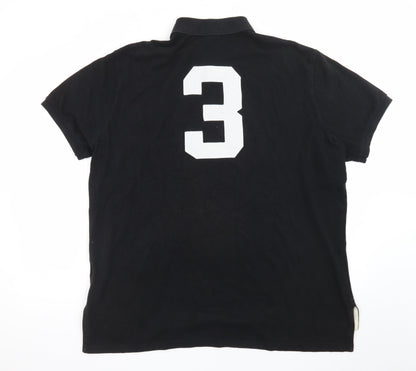 Ralph Lauren Men's Black XL Custom Fit Polo Shirt LXVII Design