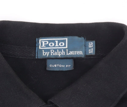 Ralph Lauren Men's Black XL Custom Fit Polo Shirt LXVII Design